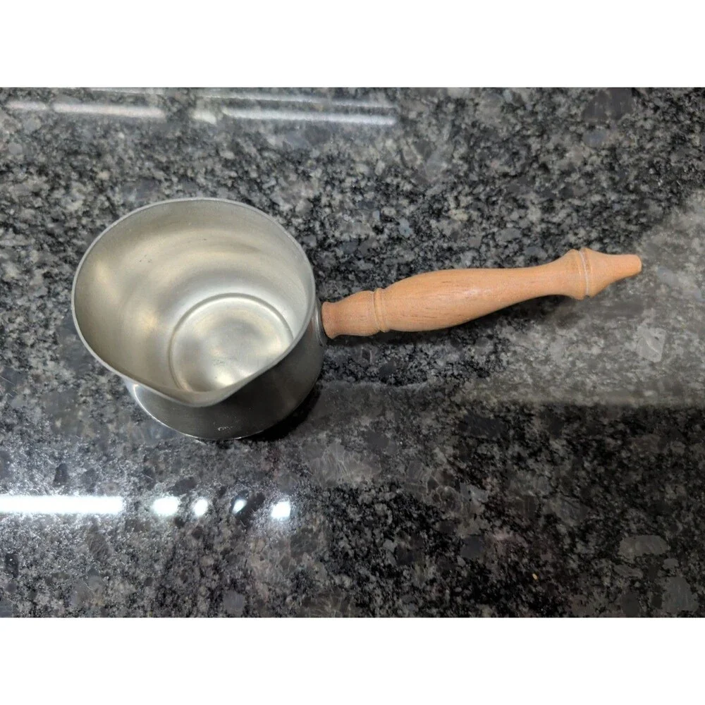 Vintage Brandy Warmer Pour With Wooden Handle